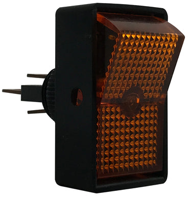 Universal Heavy Duty Amber Illuminated Rocker Switch ON / OFF SPST - 20 Amps @ 12 Volt